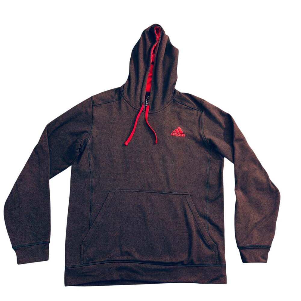Adidas Climawarm Black and Red Pullover Hoodie Sweatshirt